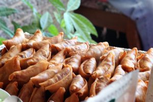 Samosa on Burmese roadside stall